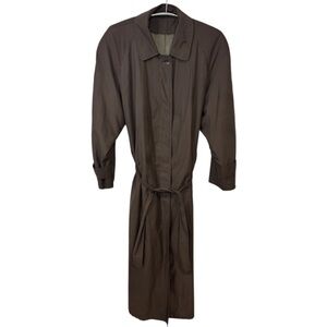 VINTAGE Men's Classic Brown Midi Length Three Quarter Sleeve Belted Trench Coat